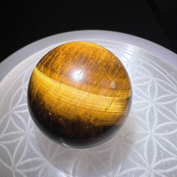 Tiger Eye Crystal Mini Sphere (#3) - Picture 5 of 11